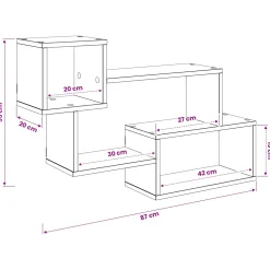 vidaXL Drijvende plank Muurmontage Grijs Sonoma 87 x 20 x 55 cm