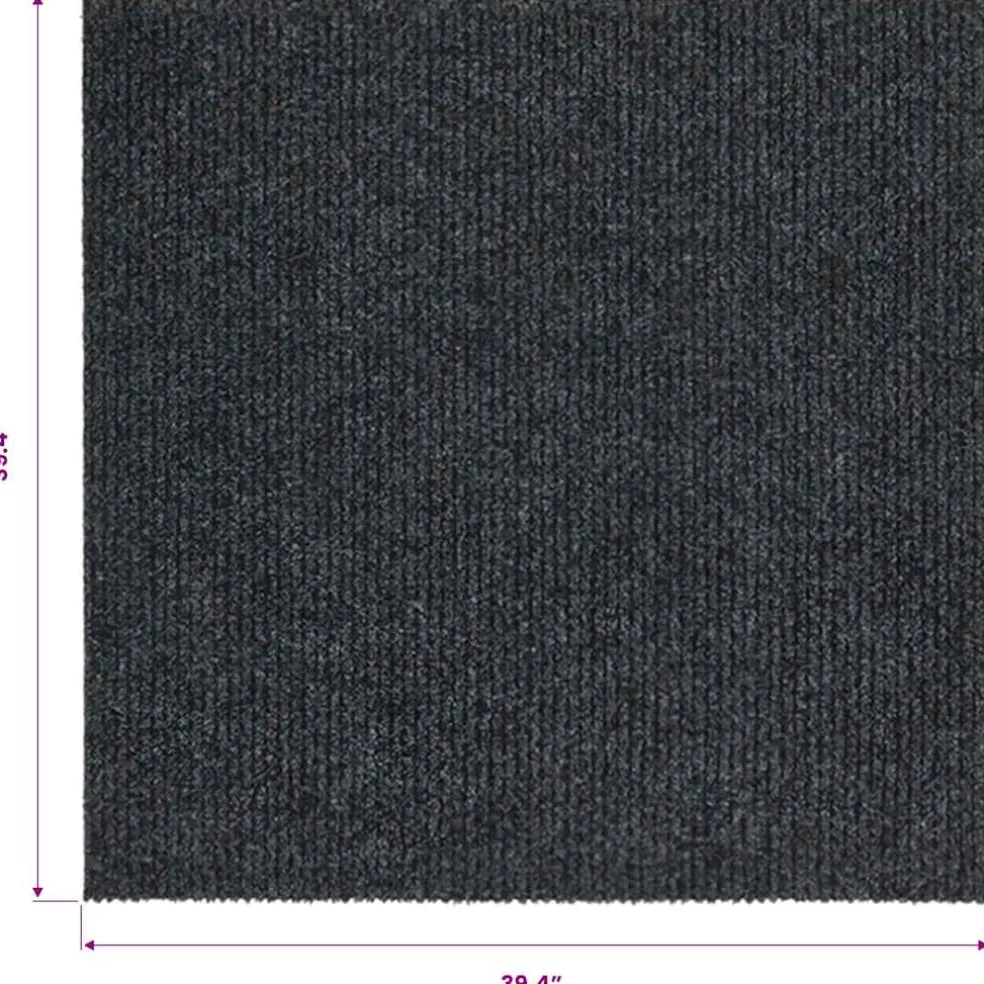 vidaXL Droogloopmat 100x100 cm antracietkleurig