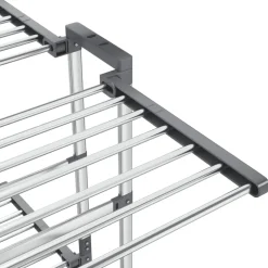 vidaXL Droogrek 3-laags met wieltjes 60x70x129 cm zilverkleurig