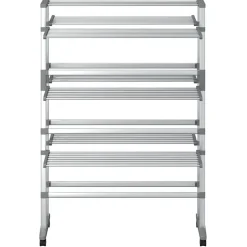 vidaXL Droogrek met wieltjes 89x64x129 cm aluminium