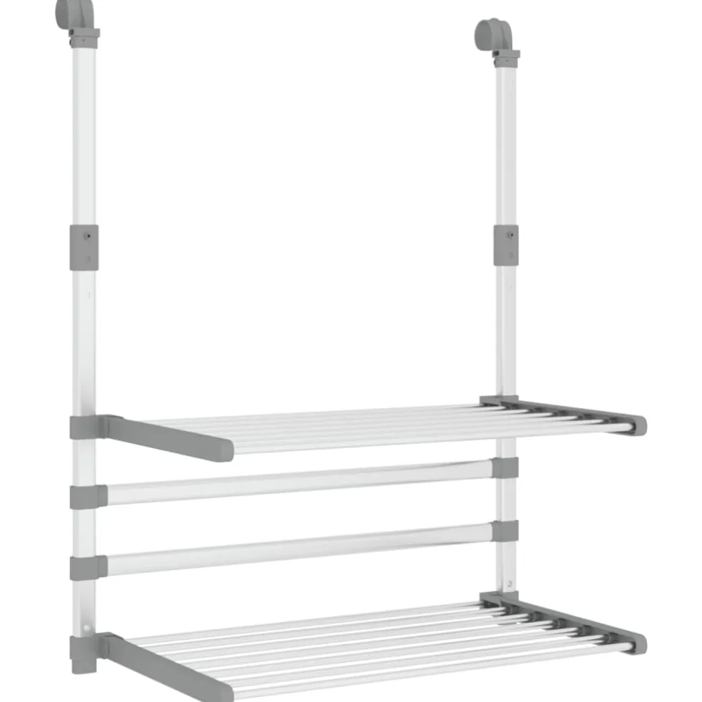 vidaXL Droogrek voor balkon 54x25x42 cm aluminium