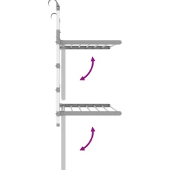 vidaXL Droogrek voor balkon 54x25x42 cm aluminium