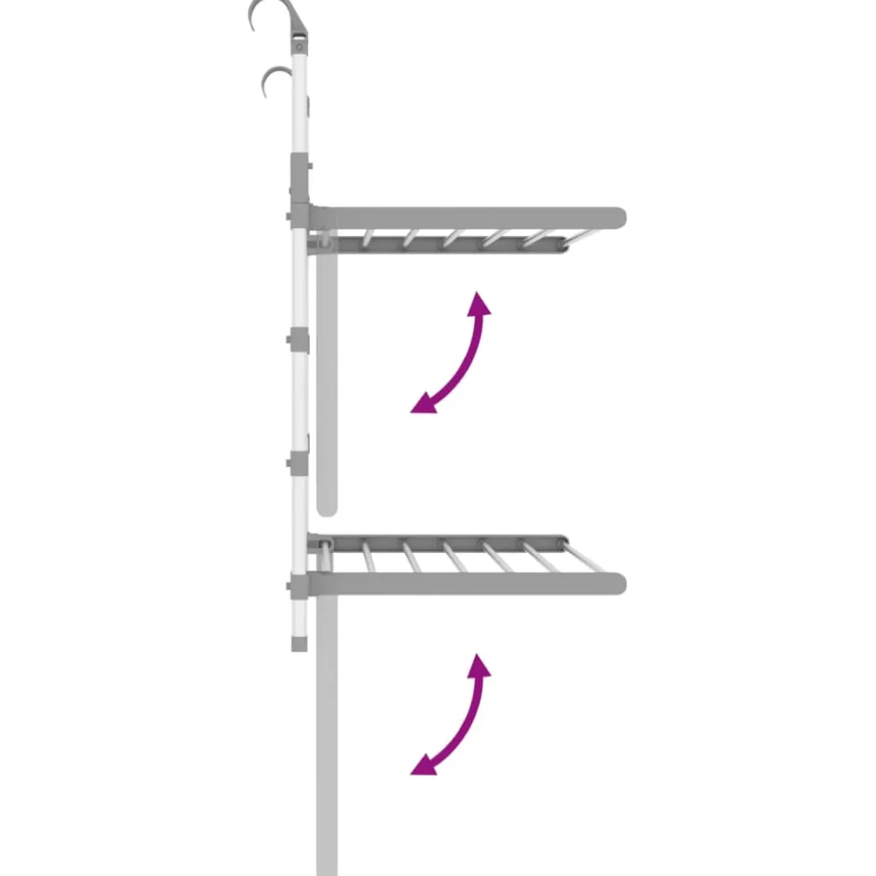 vidaXL Droogrek voor balkon 54x25x42 cm aluminium
