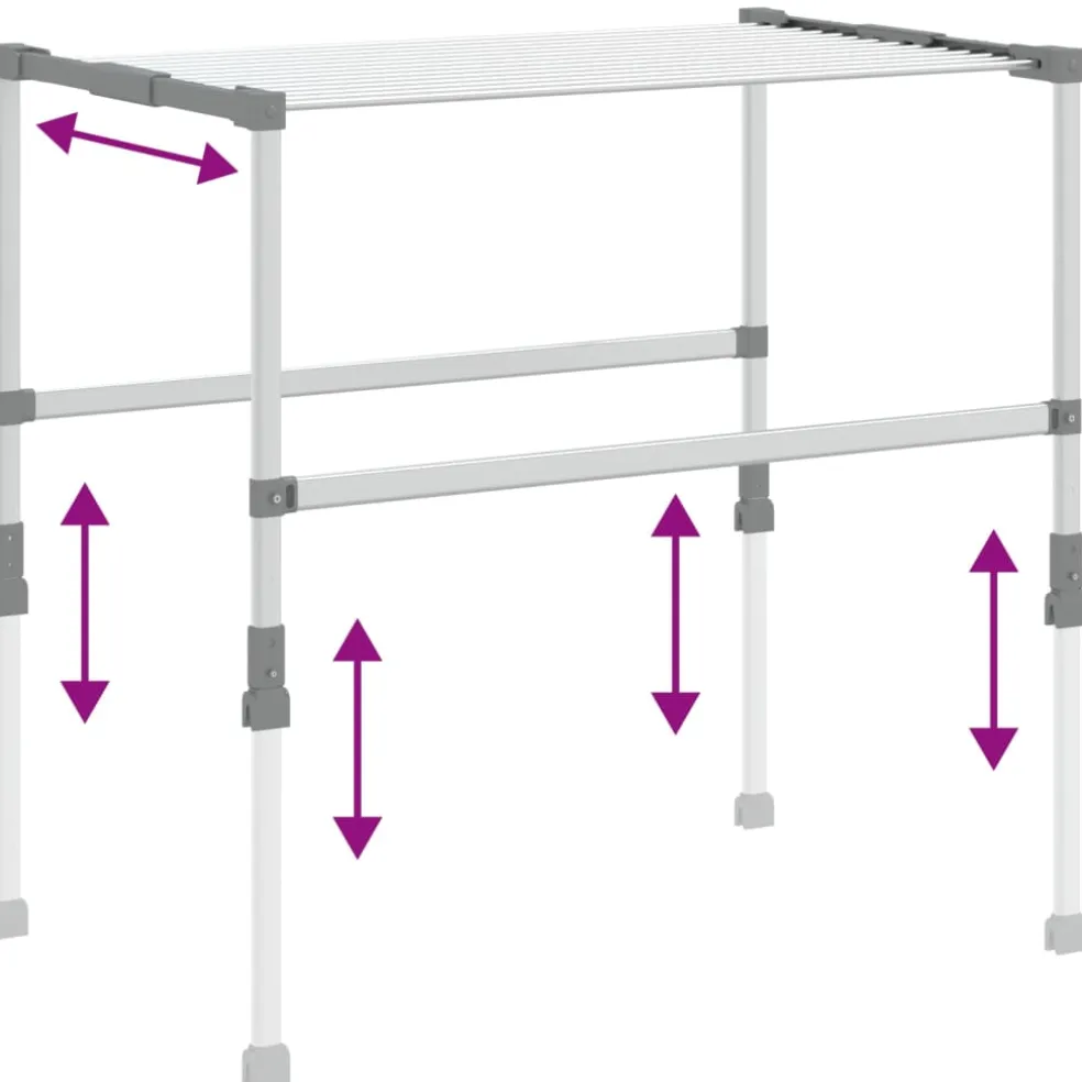 vidaXL Droogrek 83x(50-55)x(40-85) cm aluminium