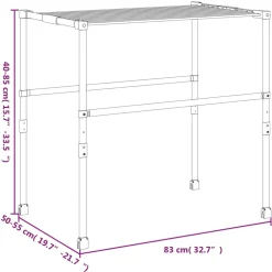 vidaXL Droogrek 83x(50-55)x(40-85) cm aluminium