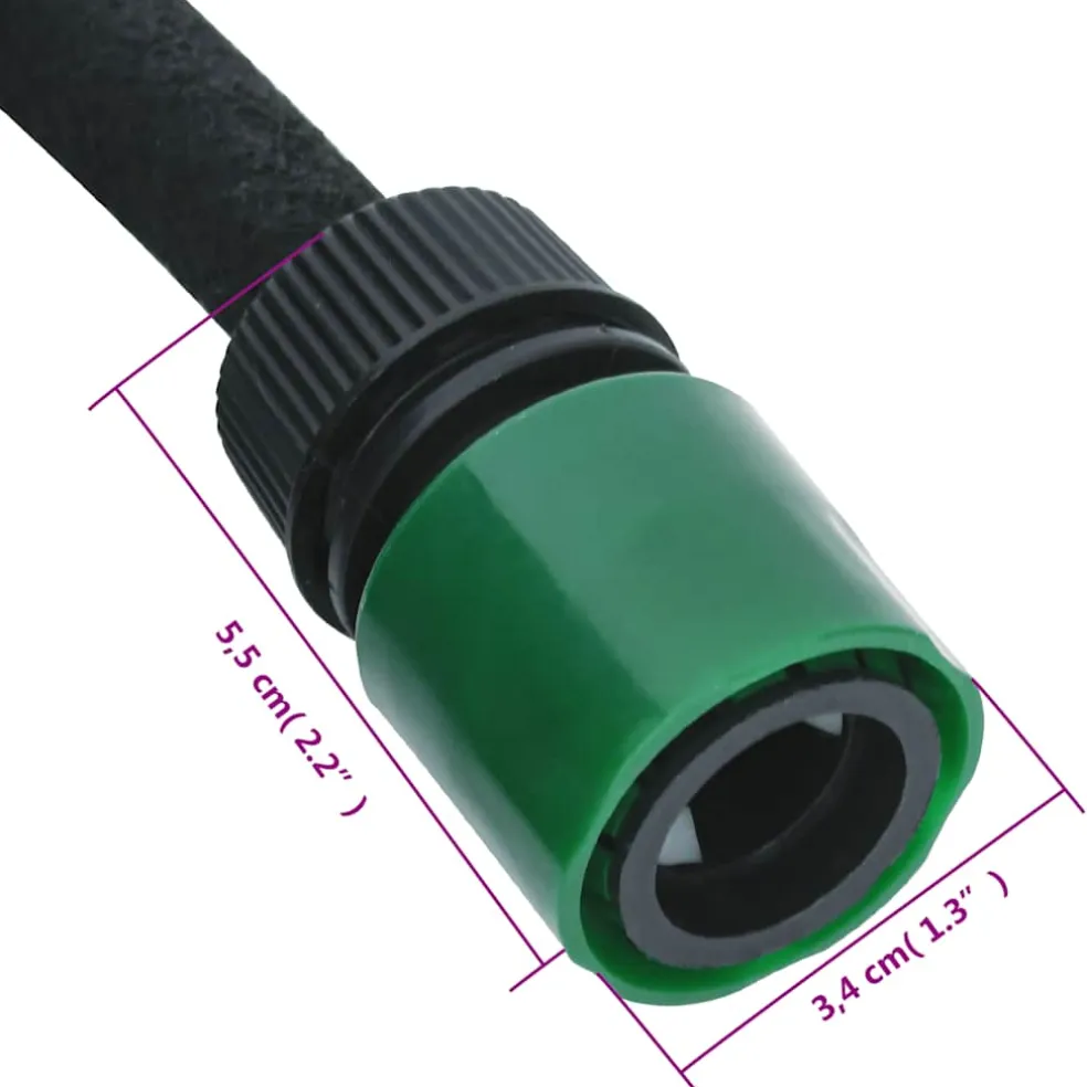 vidaXL Druppelslang 0,6'' 10 m rubber zwart
