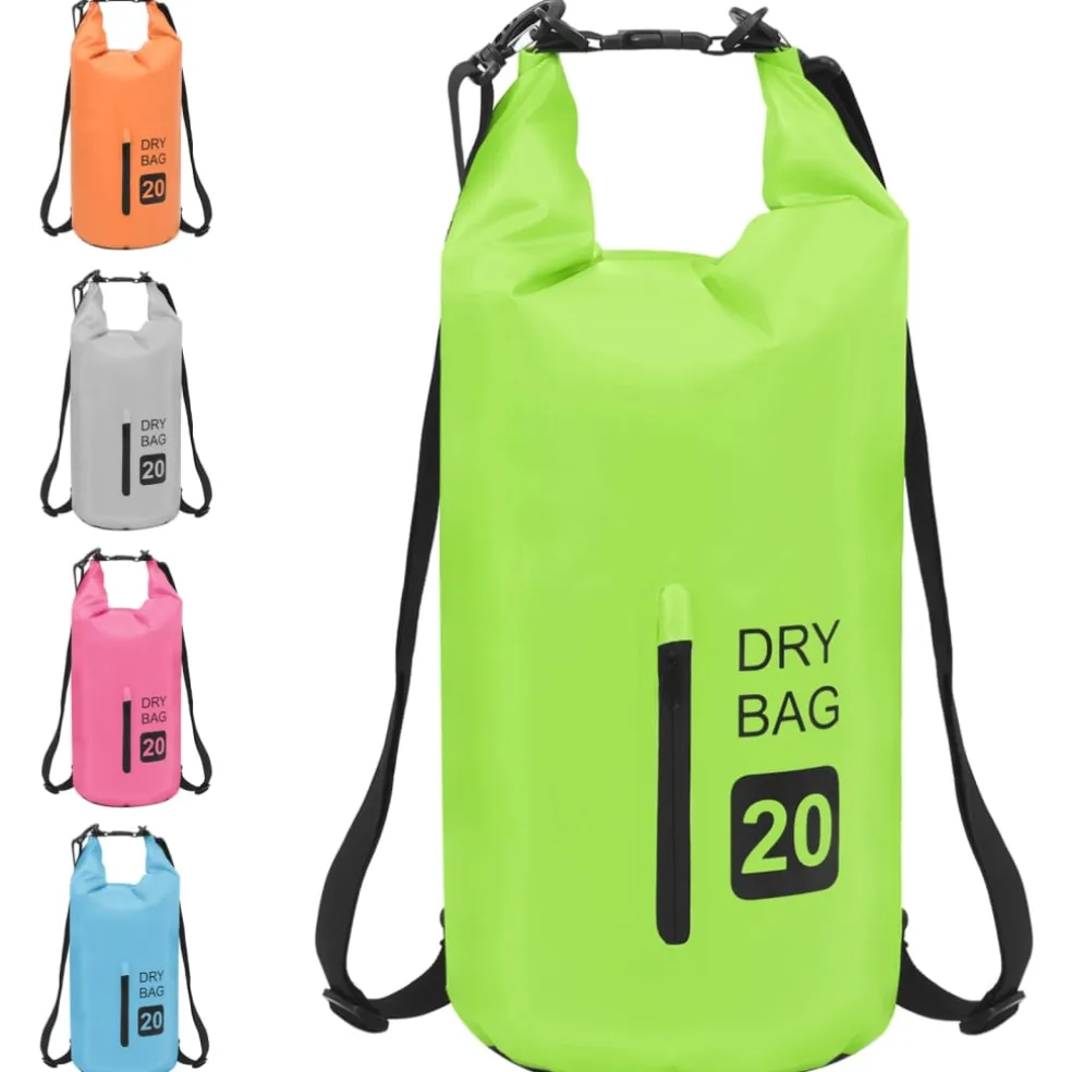 vidaXL Drybag met rits 20 L PVC groen