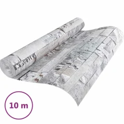 vidaXL 3D Steen Behang Grijs 10 x 0,53 m Non-Woven Stof