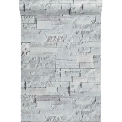 vidaXL 3D Steen Behang Lichtgrijs 10 x 0,53 m Non-Woven Stof