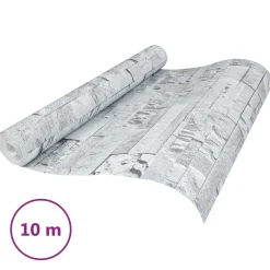 vidaXL 3D Steen Behang Lichtgrijs 10 x 0,53 m Non-Woven Stof