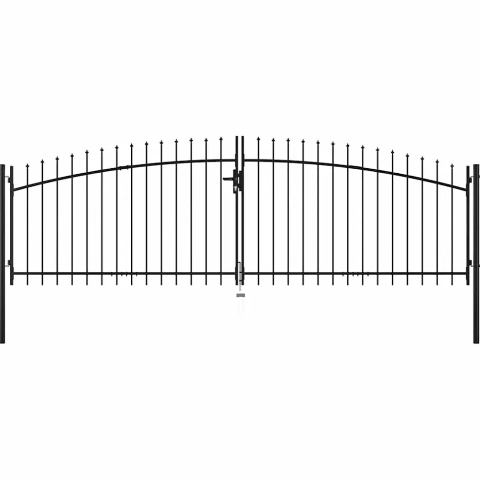 vidaXL Dubbele deur hekpoort Woerden met speerpunt 400x174,5 cm
