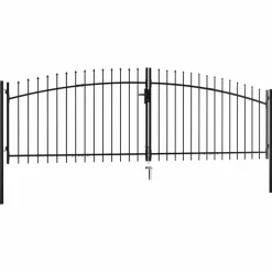 vidaXL Dubbele deur hekpoort Woerden met speerpunt 400x174,5 cm