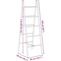vidaXL Dubbele handdoekenladder met 5 tredes 50x160 cm bamboe
