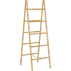 vidaXL Dubbele handdoekenladder met 5 tredes 50x160 cm bamboe