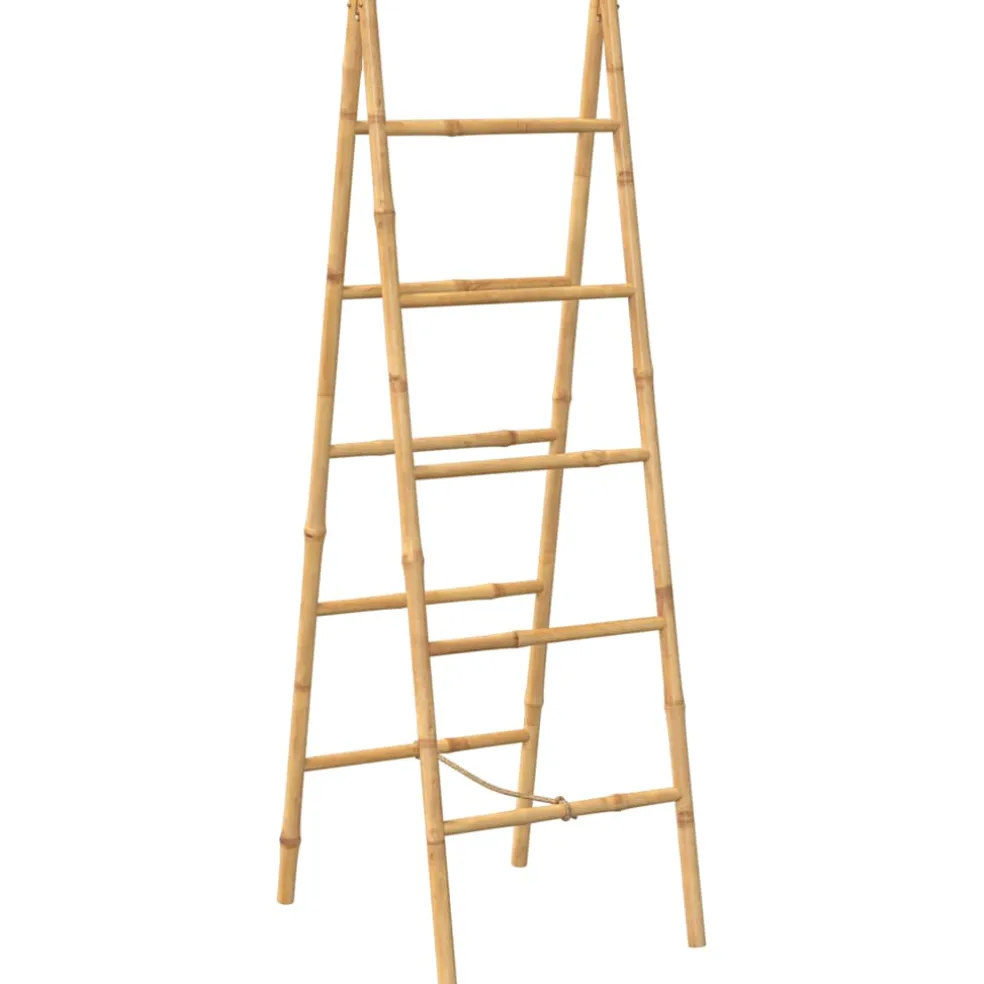 vidaXL Dubbele handdoekenladder met 5 tredes 50x160 cm bamboe