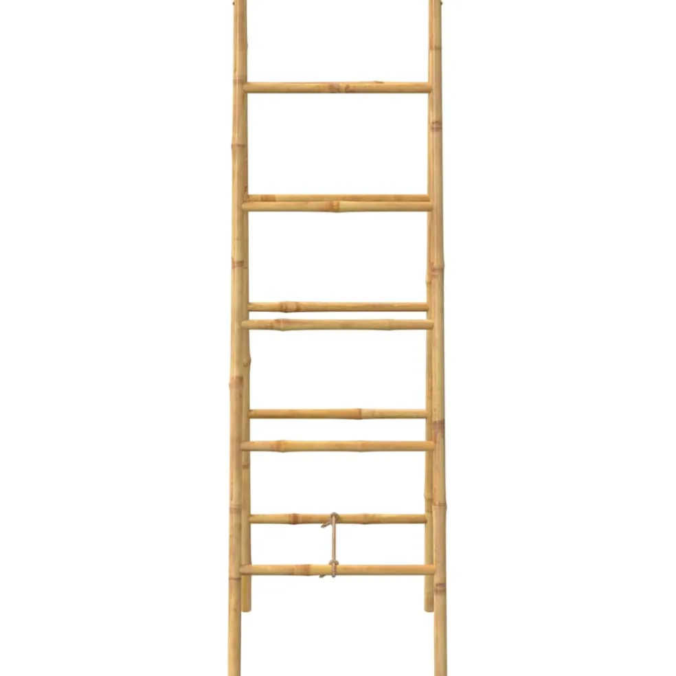 vidaXL Dubbele handdoekenladder met 5 tredes 50x160 cm bamboe