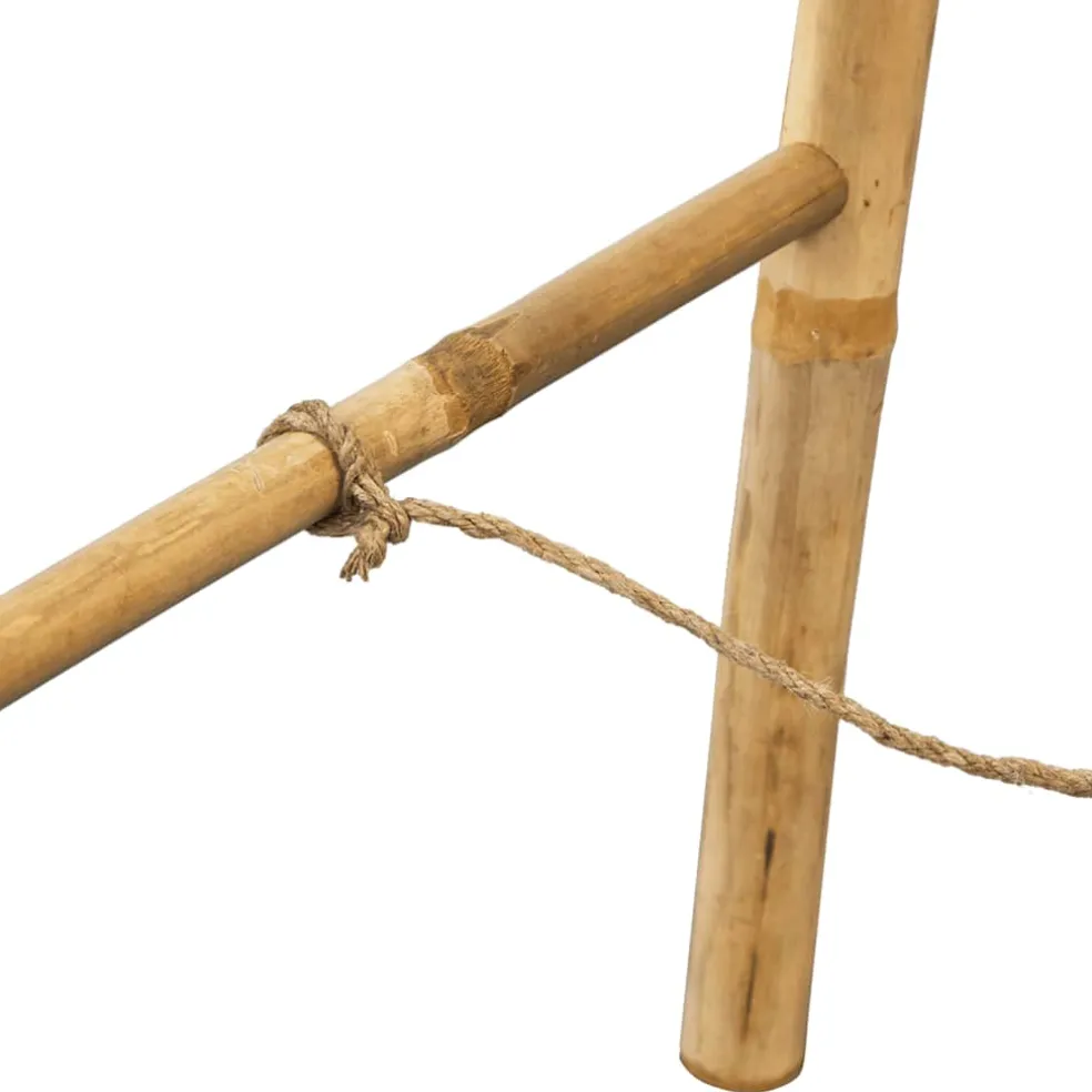 vidaXL Dubbele handdoekenladder met 5 tredes 50x160 cm bamboe