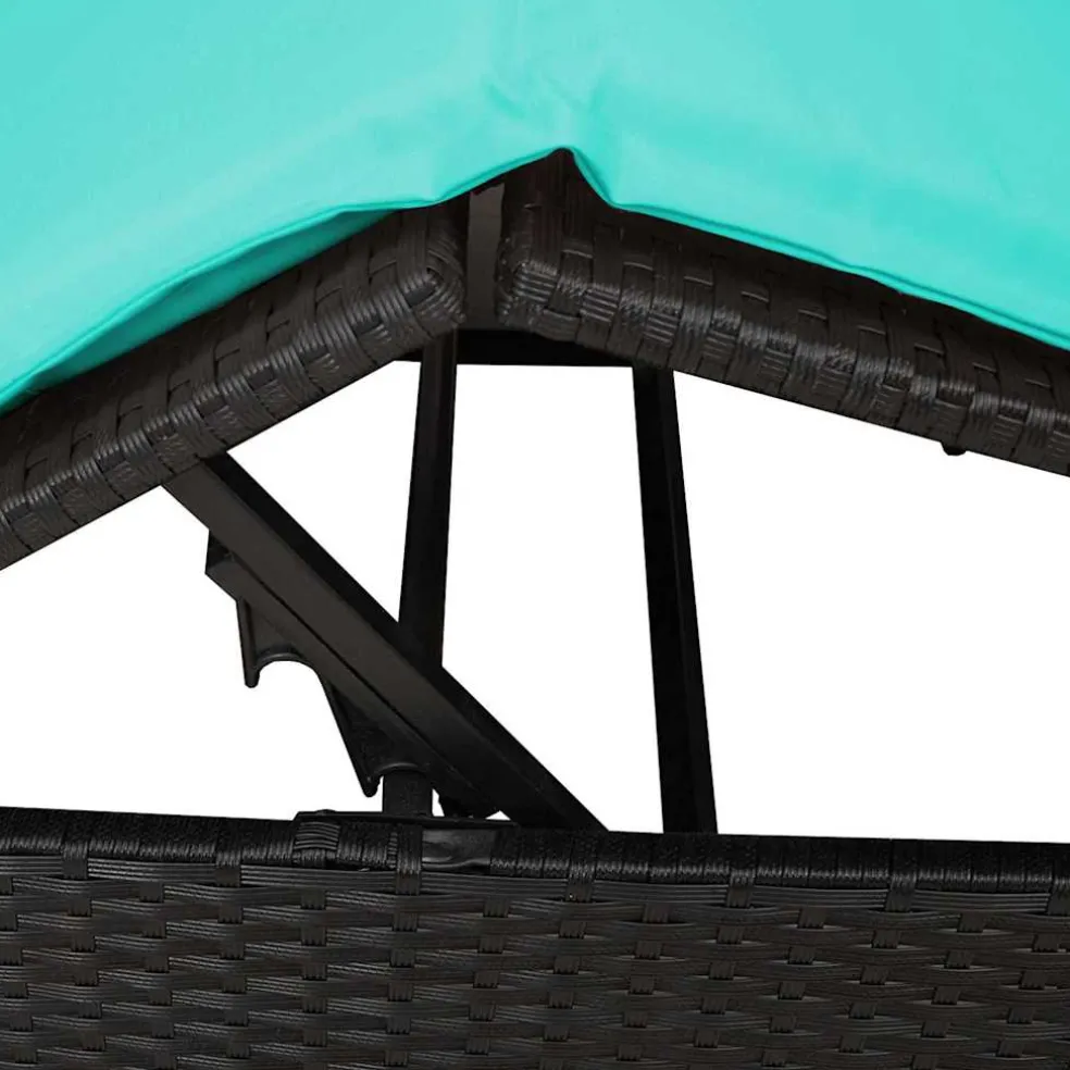 vidaXL Dubbele ligbed Turquoise poly rattan
