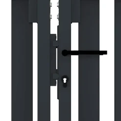 vidaXL Dubbele poort met deur staal 300x75 cm antraciet