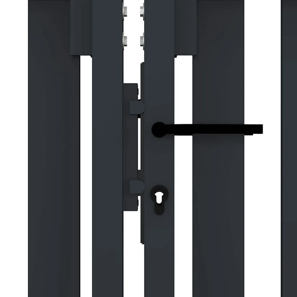 vidaXL Dubbele poort met deur staal 300x75 cm antraciet