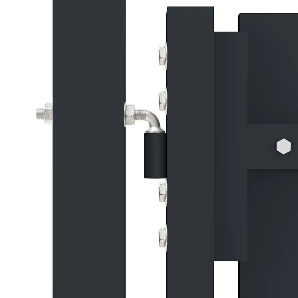 vidaXL Dubbele poort met deur staal 300x75 cm antraciet