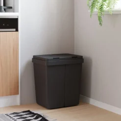 vidaXL Dubbele vuilnisbak 2x25 L antracietkleurig