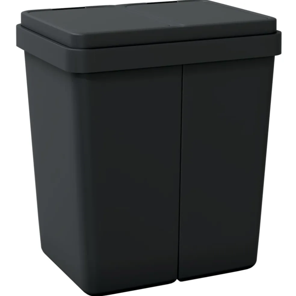 vidaXL Dubbele vuilnisbak 2x25 L antracietkleurig