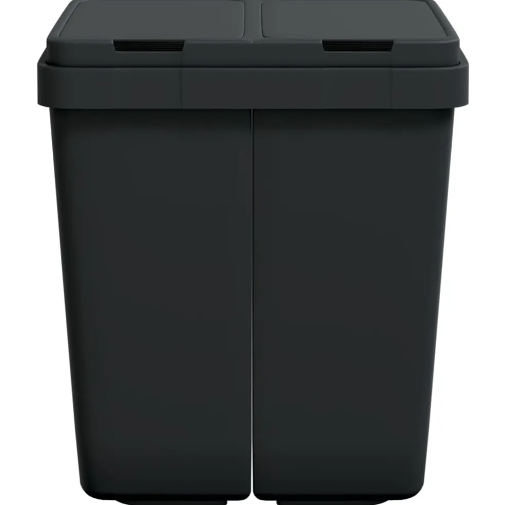 vidaXL Dubbele vuilnisbak 2x25 L antracietkleurig