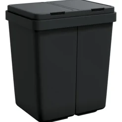 vidaXL Dubbele vuilnisbak 2x25 L antracietkleurig