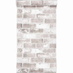 vidaXL 3D Vast Behang Gestreept Baksteen 10 x 0,53 m Non-Woven Stof