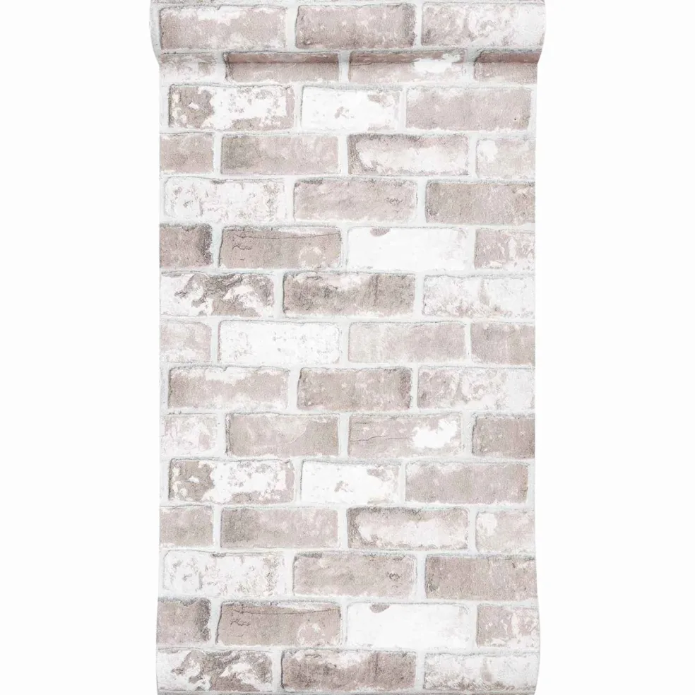 vidaXL 3D Vast Behang Gestreept Baksteen 10 x 0,53 m Non-Woven Stof