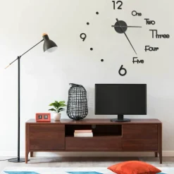 vidaXL 3D-wandklok modern XXL 100 cm zwart