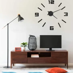 vidaXL 3D-wandklok modern XXL 100 cm zwart