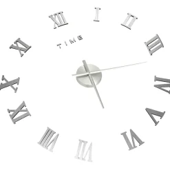 vidaXL 3D-wandklok modern XXL 100 cm zilverkleurig