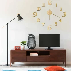 vidaXL 3D-wandklok modern XXL 100 cm goudkleurig