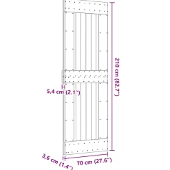 vidaXL Eenvoudige deur NARVIK 70x210cm