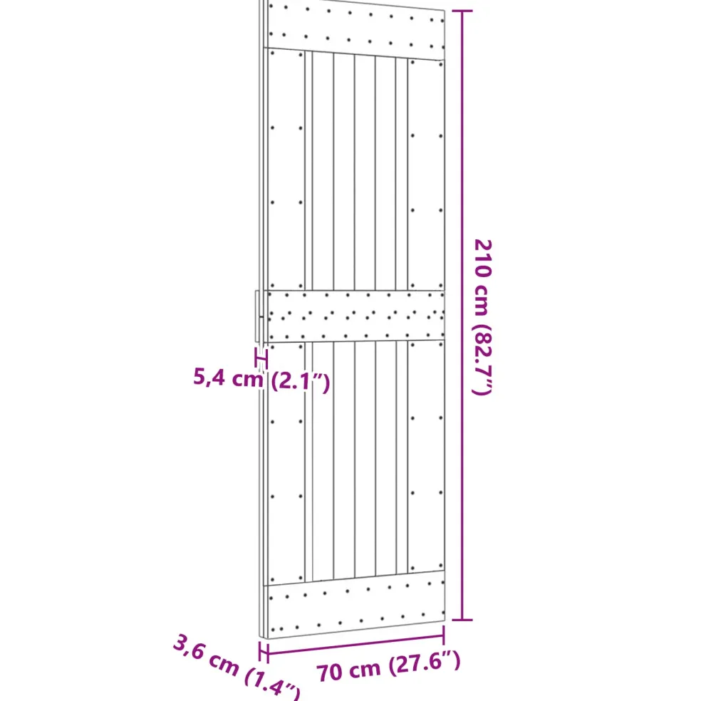 vidaXL Eenvoudige deur NARVIK 70x210cm