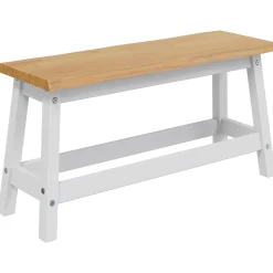 VidaXL Eetbank EKAI Wit 91,5 x 29 x 45,5 cm Massief grenenhout