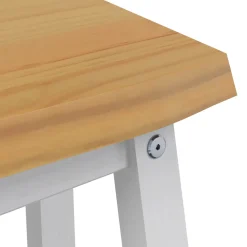 VidaXL Eetbank EKAI Wit 91,5 x 29 x 45,5 cm Massief grenenhout