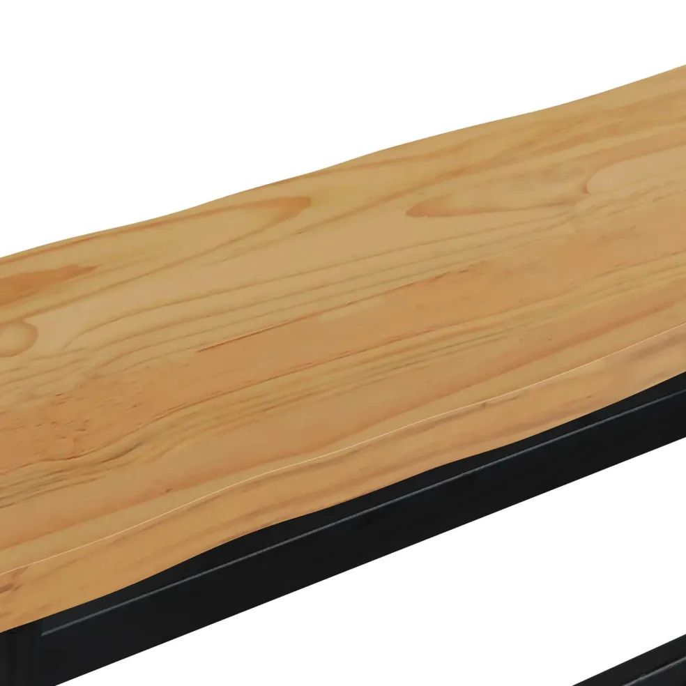 VidaXL Eetbank EKAI Zwart 91,5 x 29 x 45,5 cm Massief grenenhout