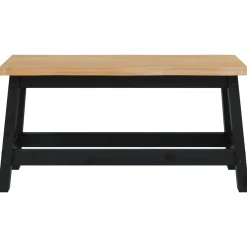 VidaXL Eetbank EKAI Zwart 91,5 x 29 x 45,5 cm Massief grenenhout