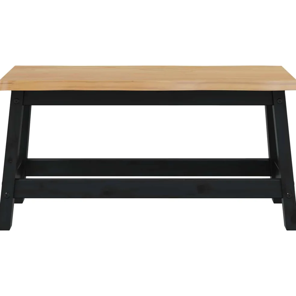 VidaXL Eetbank EKAI Zwart 91,5 x 29 x 45,5 cm Massief grenenhout