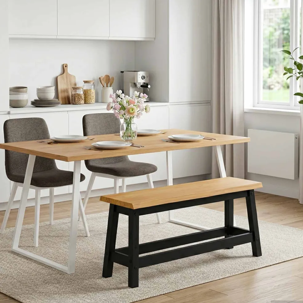 VidaXL Eetbank EKAI Zwart 91,5 x 29 x 45,5 cm Massief grenenhout