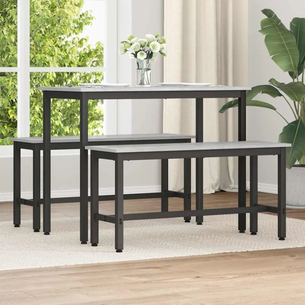 vidaXL Eetbank Grijs Sonoma 100 x 32,5 x 48,5 cm