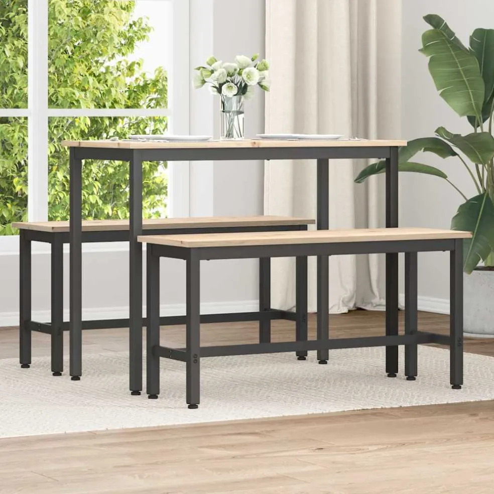 vidaXL Eetbank Naturel 100 x 32,5 x 49 cm Massief grenenhout