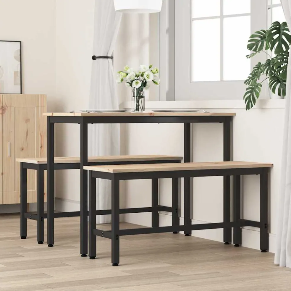 vidaXL Eetbank Naturel 100 x 32,5 x 49 cm Massief grenenhout