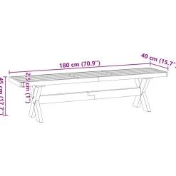 vidaXL Eetbank NOAIN X-vormige poten 180x40x45 cm massief hout