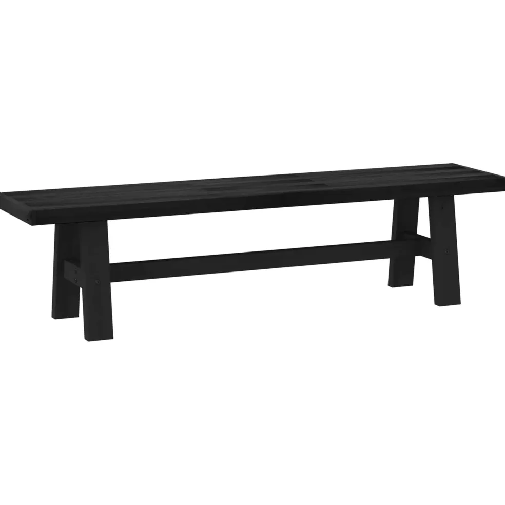 vidaXL Eetbank NOAIN 180 x 41 x 45 cm Massief grenenhout Zwart