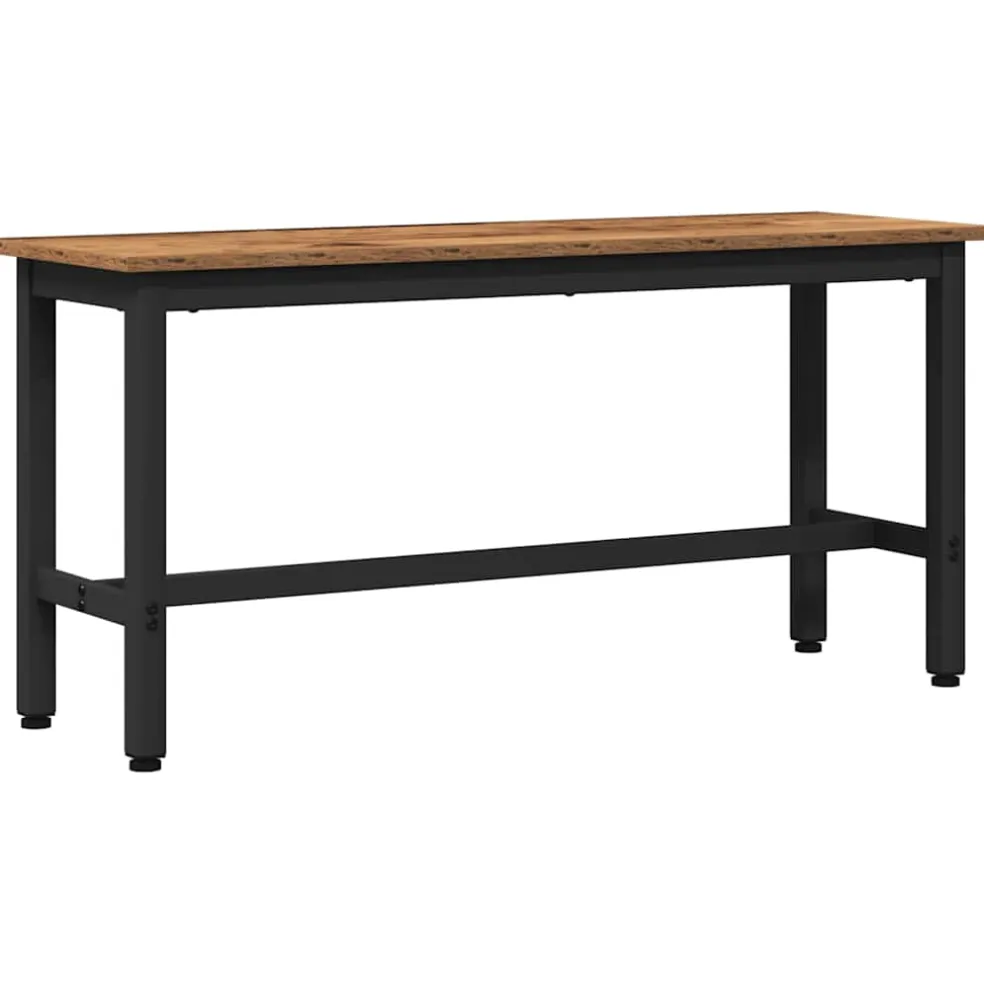 vidaXL Eetbank Oudhout 100 x 32,5 x 48,5 cm Engineered hout en staal