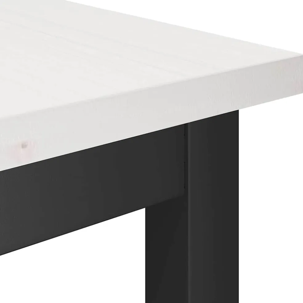 vidaXL Eetbank Wit 100 x 32,5 x 49 cm Massief grenenhout